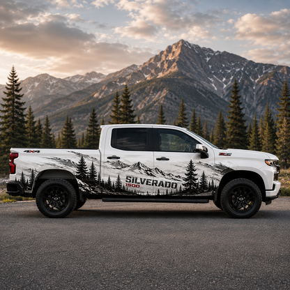Mountain Adventure Silverado Decal | Off-Road Vinyl Wrap