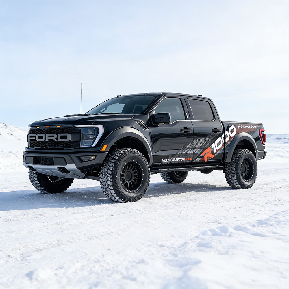 Racing Stripe Pickup Truck Decal | Red Black Performance Vinyl Wrap Kit