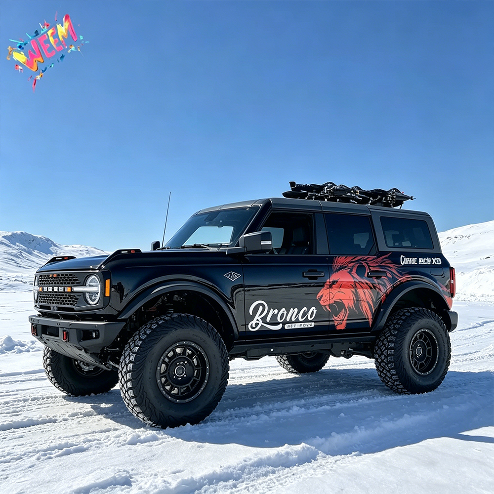Red Lion Off-Road SUV Decal | Aggressive Animal Side Vinyl Wrap