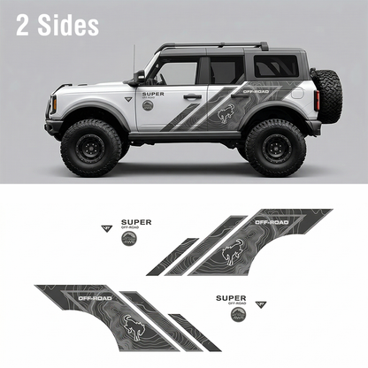 Topographic Stripe Off-Road SUV Decal | Minimal Side Graphic Kit