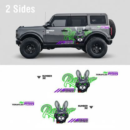Neon Rabbit SUV Decal | Street Racing Style Side Graphic