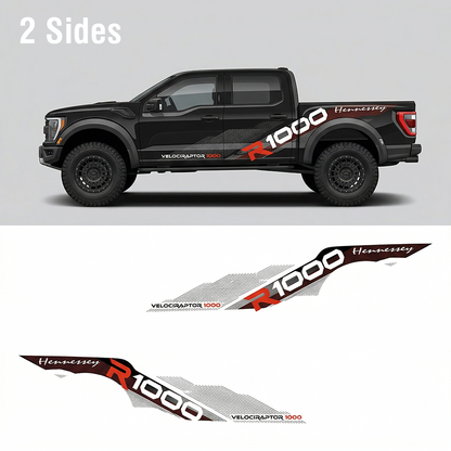 Racing Stripe Pickup Truck Decal | Red Black Performance Vinyl Wrap Kit
