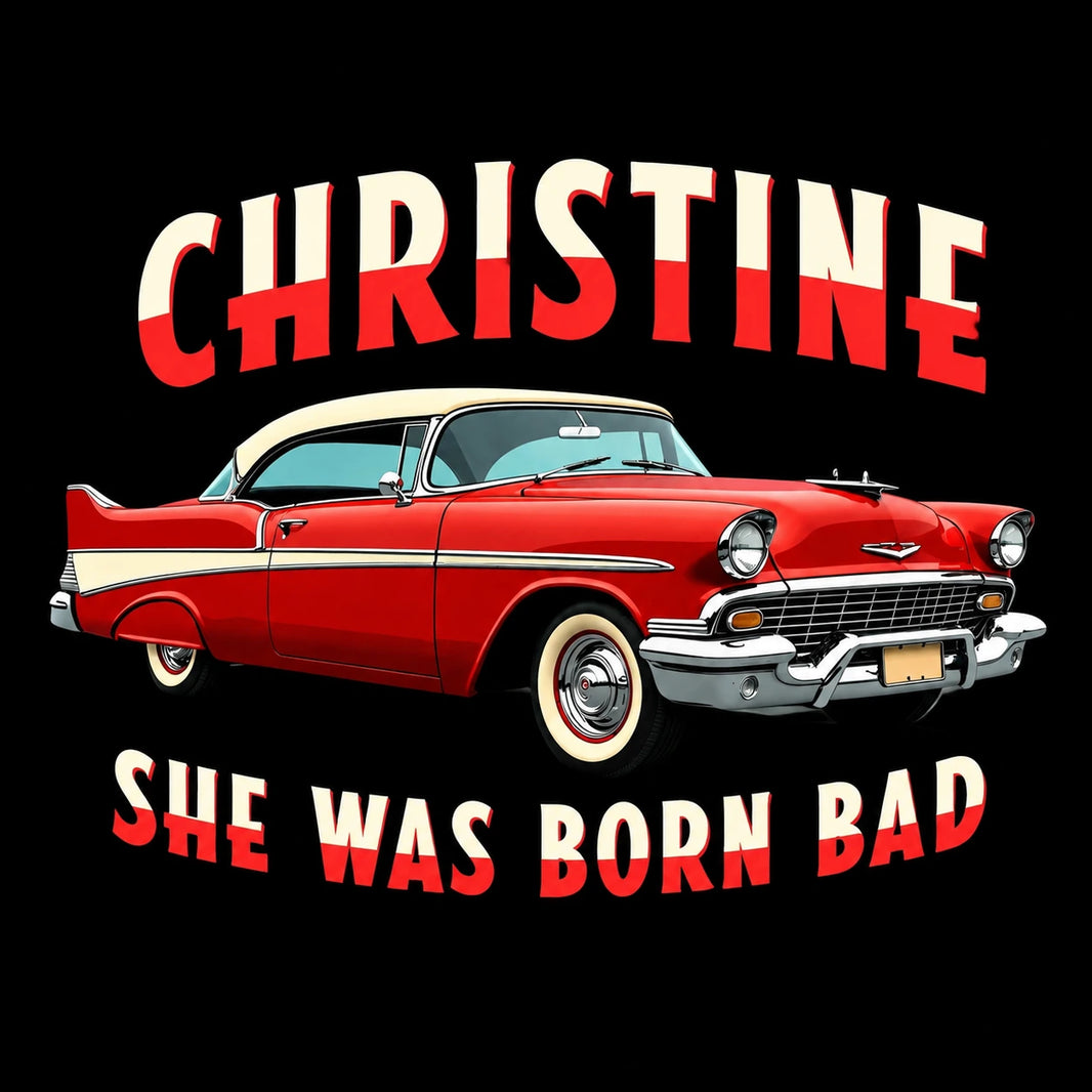 Christine She Was Born Bad – Vintage 1958 Plymouth Fury Car Decal Vinyl Sticker