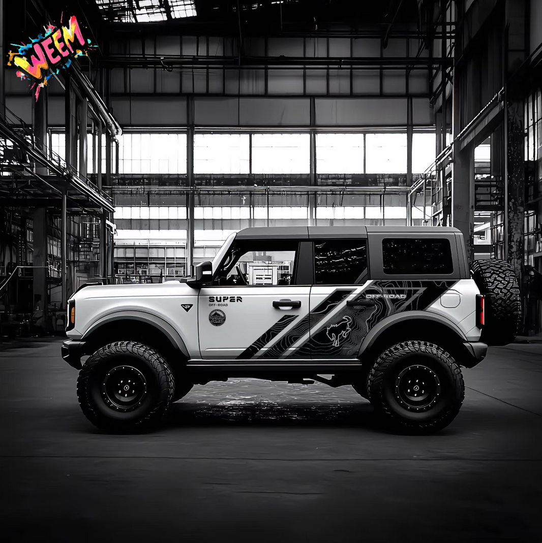 Topographic Stripe Off-Road SUV Decal | Minimal Side Graphic Kit