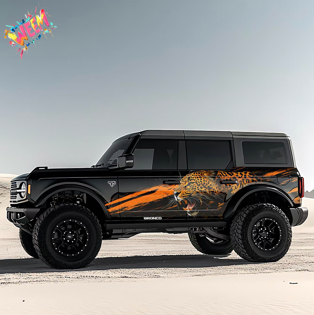 Leopard Streak SUV Decal | Dynamic Animal Side Graphic Kit