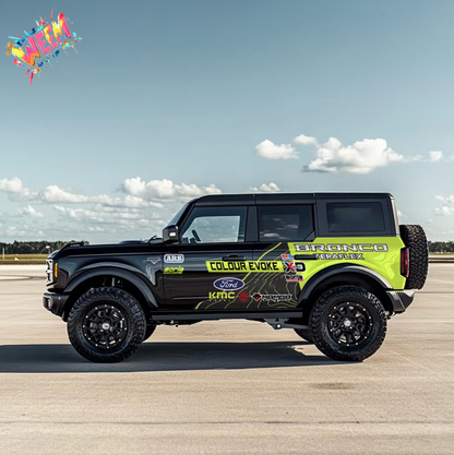 Neon Green Racing Stripe SUV Decal | Performance Side Graphic Kit