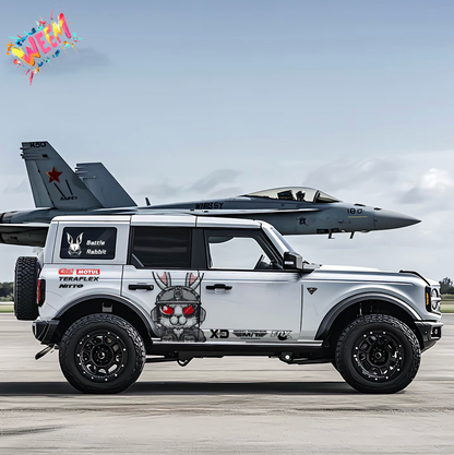 Tactical Rabbit Car Decal for Ford Bronco | Combat Bunny Off-Road Vinyl Wrap