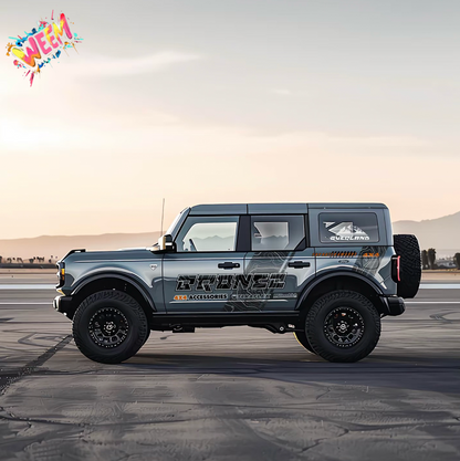 Topo Overland SUV Decal | Terrain Map Off-Road Side Vinyl Wrap for Jeep Bronco 4x4