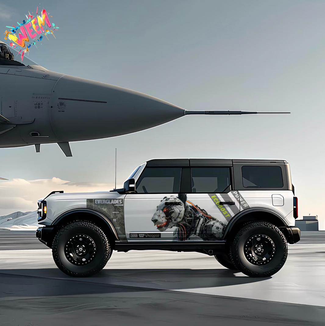 Cyber Panther SUV Decal | Futuristic Mech Animal Side Graphic Kit