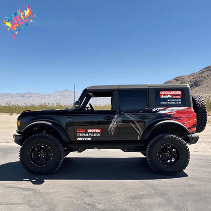 Black Horse SUV Decal for Bronco | Speed Brush Style Side Graphic Wrap
