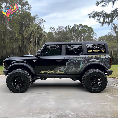 Topographic Pattern SUV Decal | Contour Style Side Graphic Kit