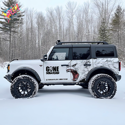 Arctic Wolf SUV Decal Wrap for Jeep Wrangler | Roaring Predator Off-Road Side Graphics
