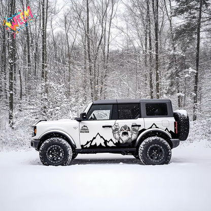 Sasquatch Mountain SUV Decal for Jeep Wrangler | Bigfoot Wilderness Off-Road Side Wrap