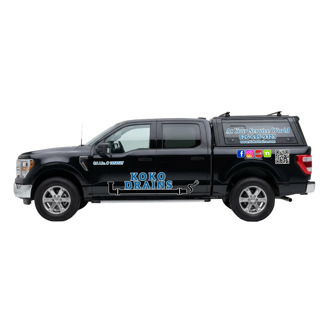 Drain Cleaning Truck Decal Kit | Plumbing Service Pickup Wrap