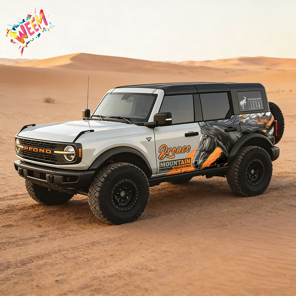 Wild Horse SUV Decal | Running Stallion Side Wrap Graphic