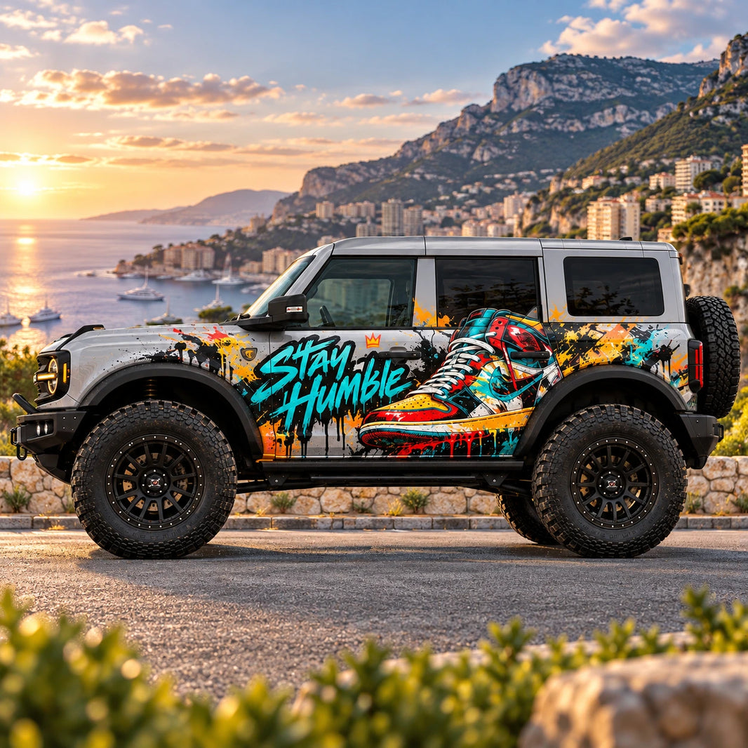 Colorful Street Art Car Decal for Ford Bronco | Graffiti Side Vinyl Wrap