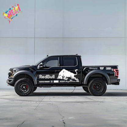 Charging Bull Truck Decal for Ford Raptor | Racing Sponsor Style Vinyl Wrap