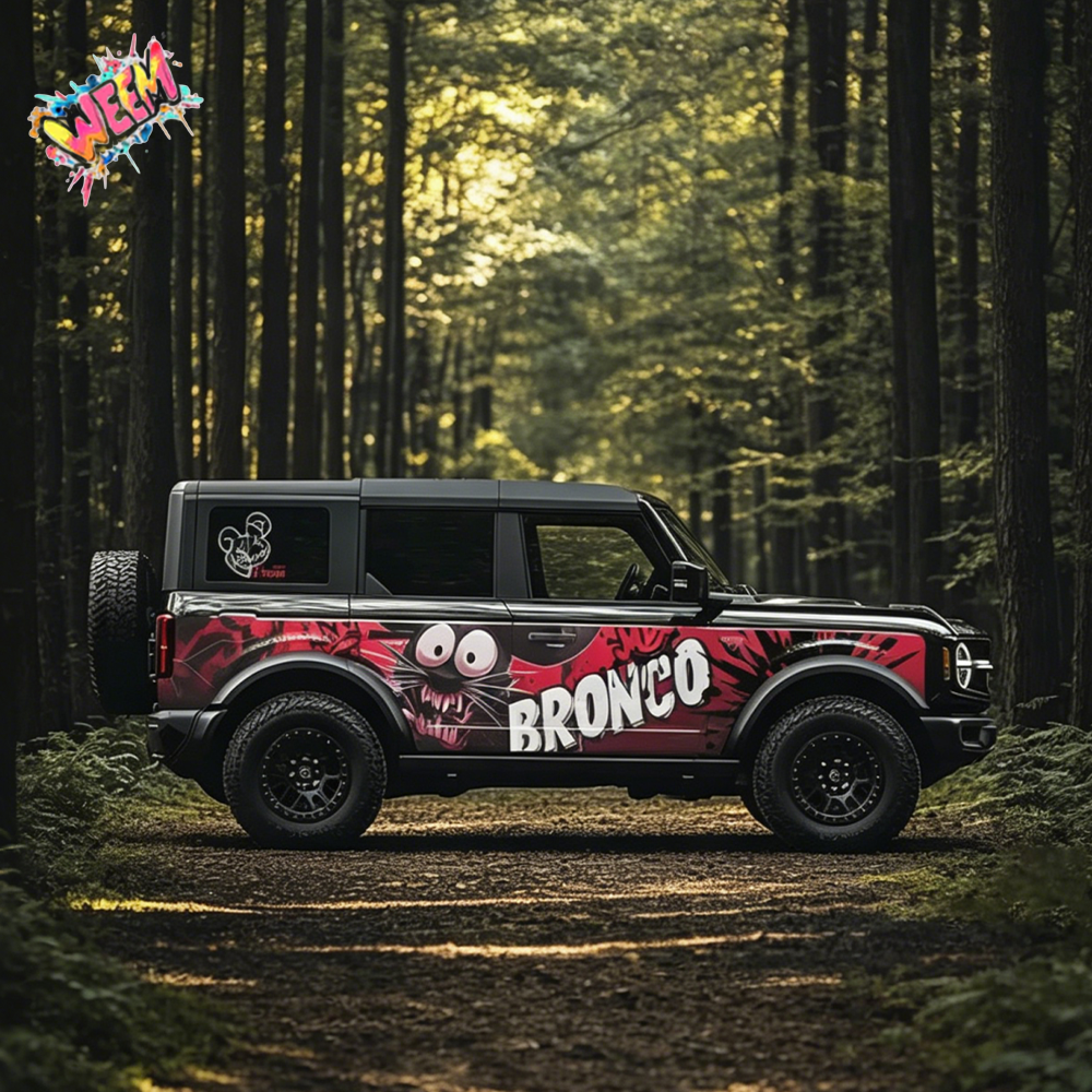 Graffiti Monster Car Decal for Ford Bronco | Comic Style Street Art Vinyl Wrap