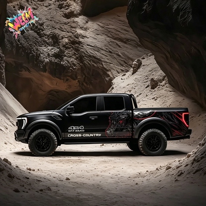 Black Bull Fury Truck Decal for Ford Raptor | 4x4 Off-Road Graphic Vinyl Wrap