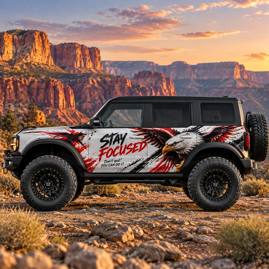 Eagle Motivational SUV Decal | Bold Off-Road Side Vinyl Wrap