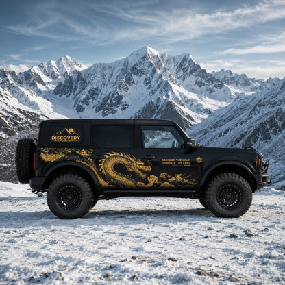 Golden Dragon SUV Decal | Mythical Side Vinyl Wrap for Off-Road Vehicles
