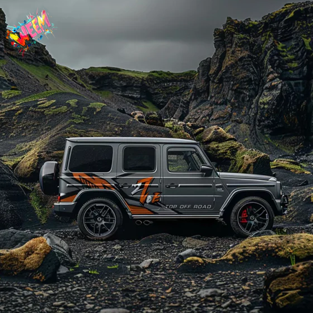 Z-Line Racing SUV Decal | Angular Stripe Off-Road Side Vinyl Wrap for Jeep & Bronco
