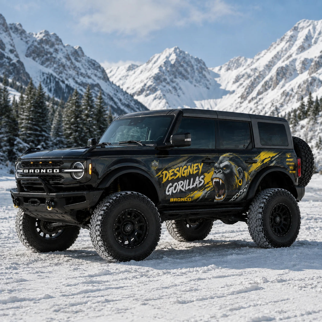 Aggressive Gorilla Head SUV Decal for Bronco | Muscle Animal Side Graphic Wrap