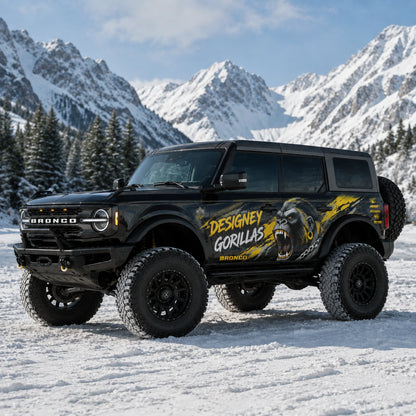 Aggressive Gorilla Head SUV Decal for Bronco | Muscle Animal Side Graphic Wrap
