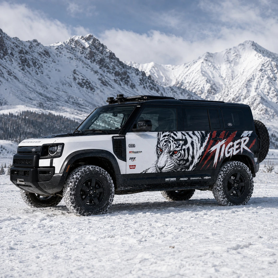Bold Tiger Head SUV Decal for Bronco | Aggressive Animal Side Graphic Wrap