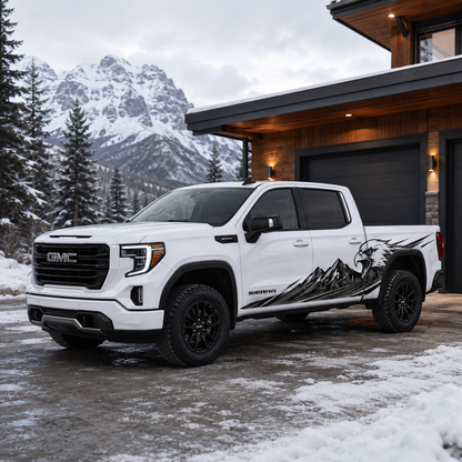 Eagle Mountain Truck Decal for GMC Sierra 1500 | Wilderness Side Vinyl Wrap