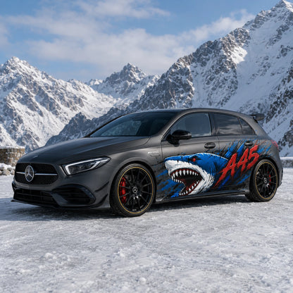 Shark Attack Car Decal for Sport Sedan | Street Racing Vinyl Wrap