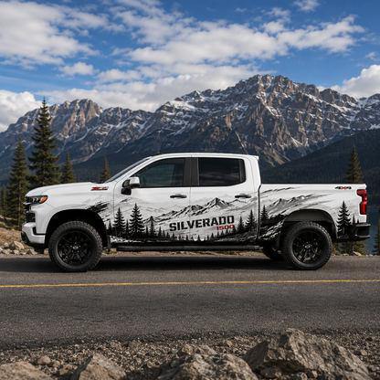Mountain Adventure Silverado Decal | Off-Road Vinyl Wrap
