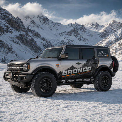 Topo Overland SUV Decal | Terrain Map Off-Road Side Vinyl Wrap for Jeep Bronco 4x4