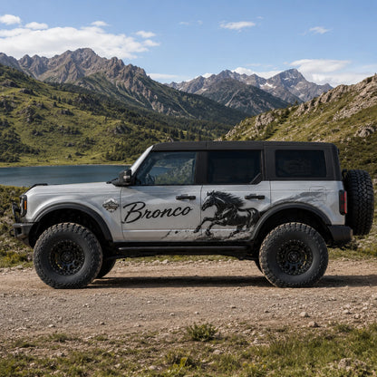 Black Horse SUV Decal | Brush Stroke Animal Side Graphic Vinyl Wrap Kit