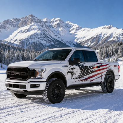 Eagle American Flag Truck Decal for Ford F-150 | Patriotic Side Vinyl Wrap