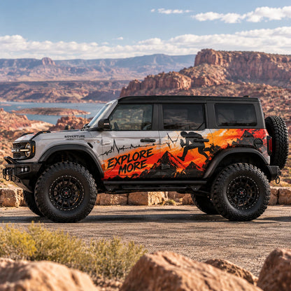 Mountain Climber SUV Decal | Adventure Gradient Side Wrap Graphic