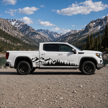 Mountain Forest Truck Decal for GMC Sierra 1500 | Wilderness Side Vinyl Wrap