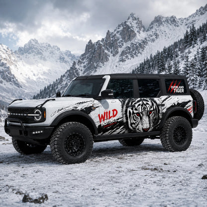 Overland Tiger SUV Decal | Aggressive Off-Road Side Vinyl Wrap for Jeep Bronco