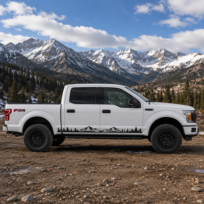 Minimalist Mountain Truck Decal for Ford F-150 | Nature Landscape Side Vinyl Wrap
