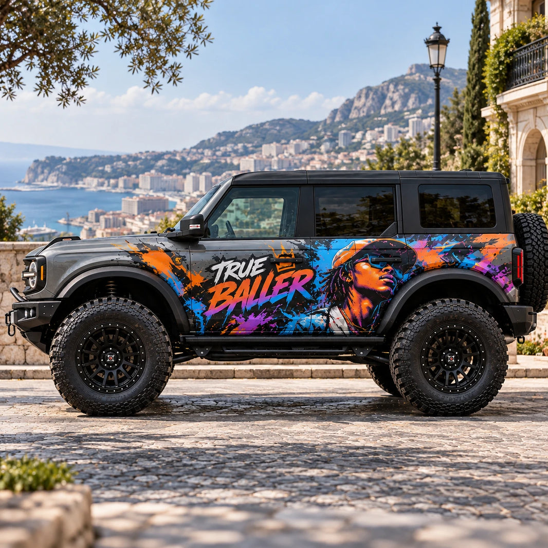 Colorful Abstract Art Car Decal for Ford Bronco | Modern Graphic Vinyl Wrap