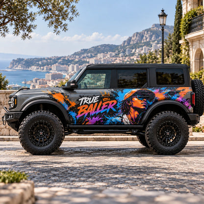 Colorful Abstract Art Car Decal for Ford Bronco | Modern Graphic Vinyl Wrap