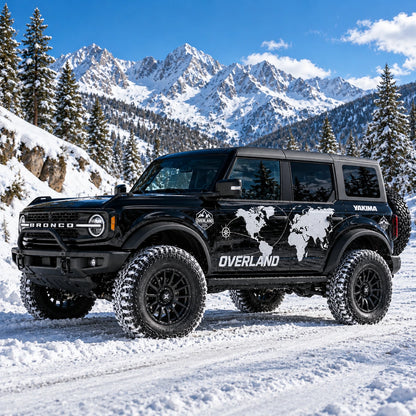 World Map SUV Decal | Overland Travel Side Graphic Vinyl Wrap Kit