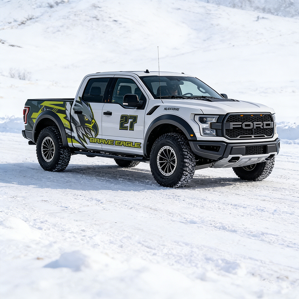 Racing Eagle Number 27 Truck Decal for Ford Raptor | Sport Stripe Vinyl Wrap