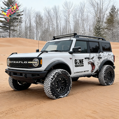 Arctic Wolf SUV Decal Wrap for Jeep Wrangler | Roaring Predator Off-Road Side Graphics