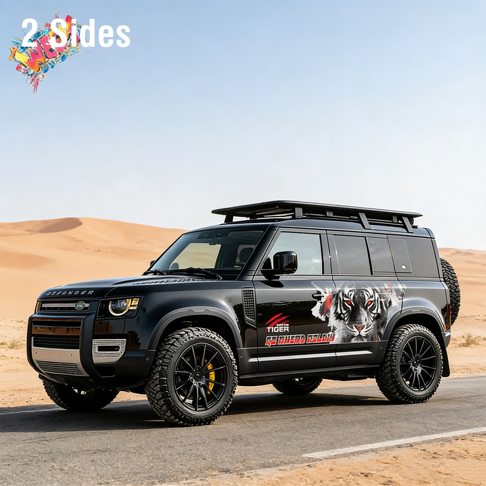 Bold Tiger SUV Decal | Front Face Aggressive Off-Road Side Vinyl Wrap for Defender Bronco