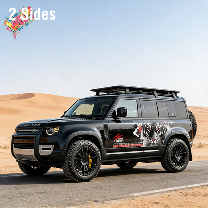 Bold Tiger SUV Decal | Front Face Aggressive Off-Road Side Vinyl Wrap for Defender Bronco