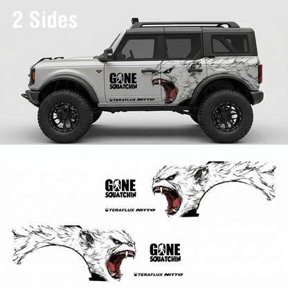 Arctic Wolf SUV Decal Wrap for Jeep Wrangler | Roaring Predator Off-Road Side Graphics