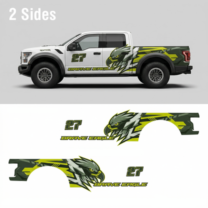 Racing Eagle Number 27 Truck Decal for Ford Raptor | Sport Stripe Vinyl Wrap