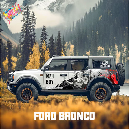 Aggressive Rhino SUV Decal for Bronco | Off-Road Beast Side Graphic Wrap