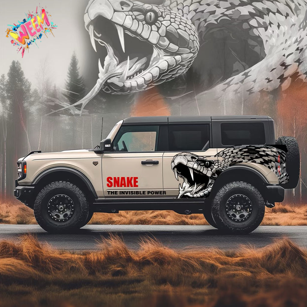 Viper Snake SUV Decal Wrap for Jeep Wrangler | Aggressive Predator Off-Road Side Graphics